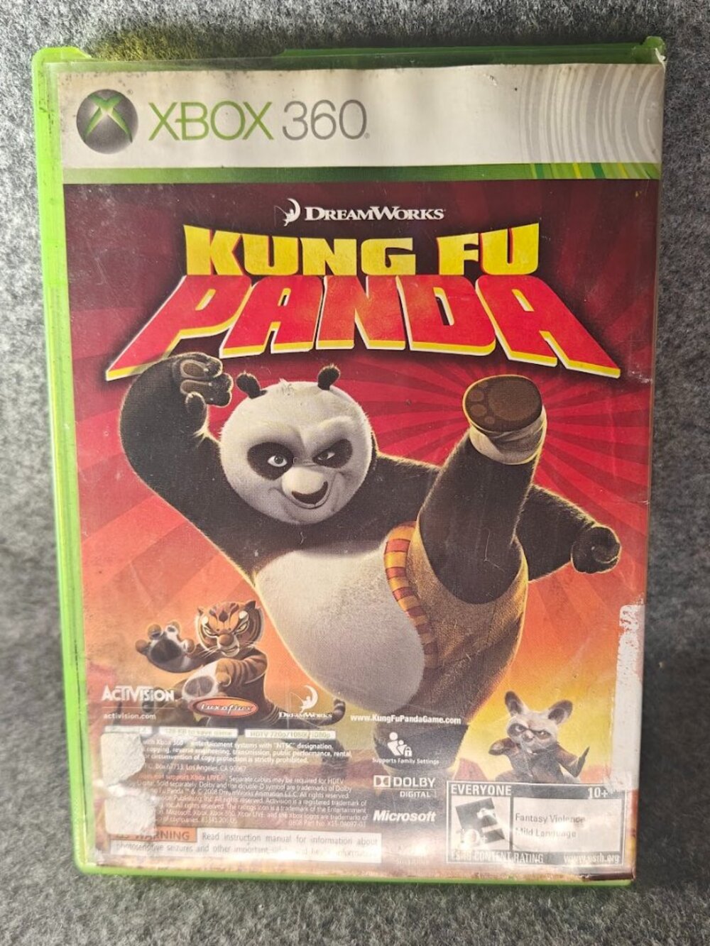 Xbox 360 Kung Fu Panda + LEGO Indiana Jones 2‑Disc Combo PREOWNED